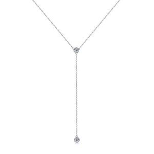 CERTIFIED 4mm Moissanite Solid Sterling silver Necklace New